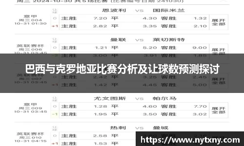 巴西与克罗地亚比赛分析及让球数预测探讨
